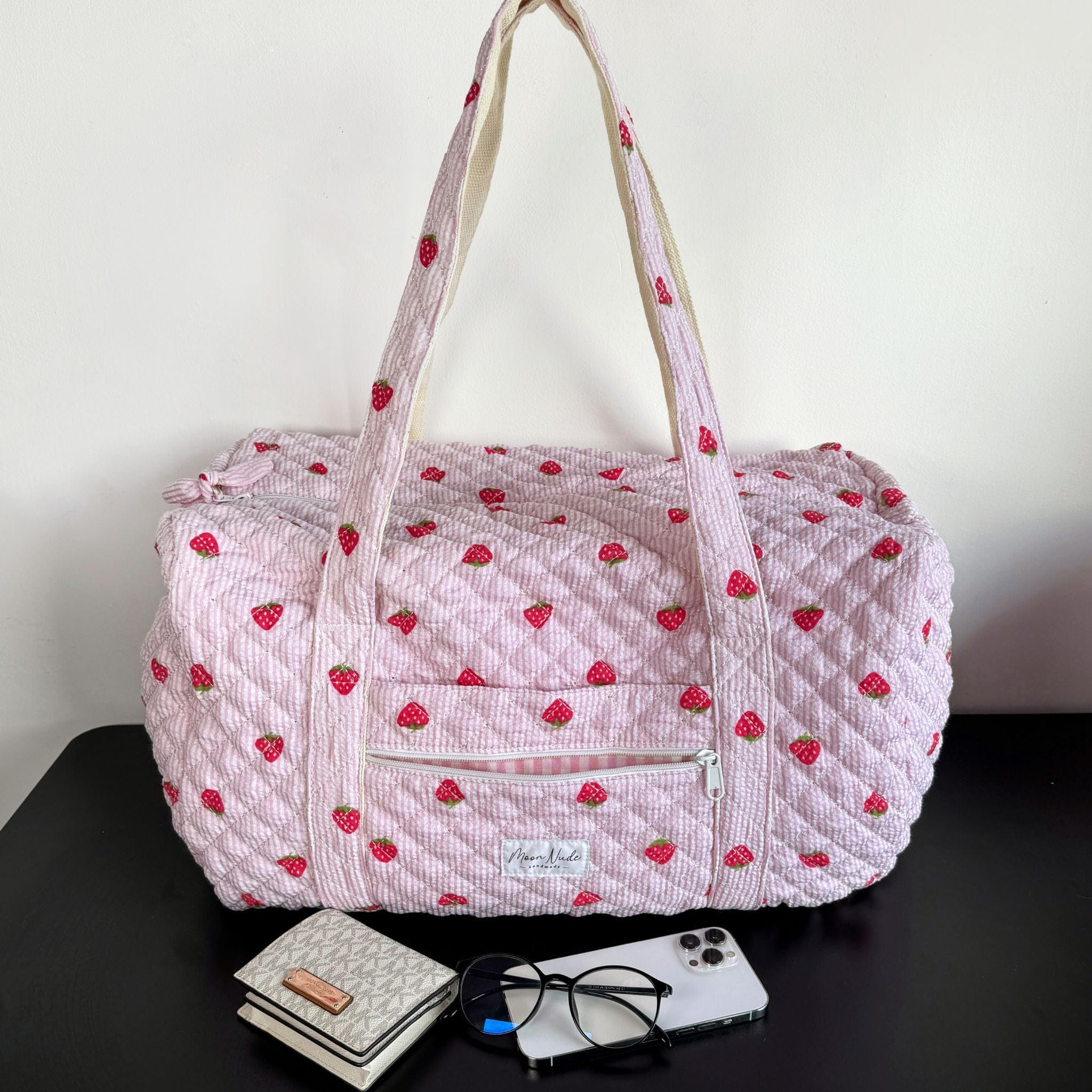 Moon Nude Strawberry Large Duffel Bag
