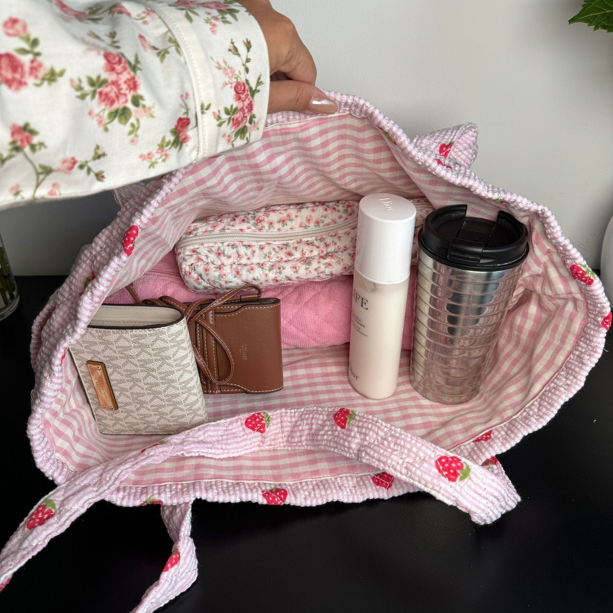 Moon Nude Strawberry Tote Bag