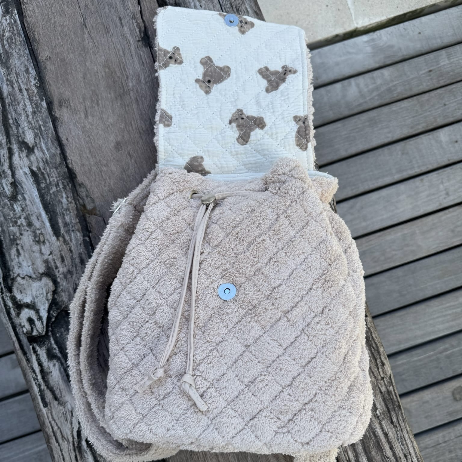 Moon Nude Teddy Flap Backpack